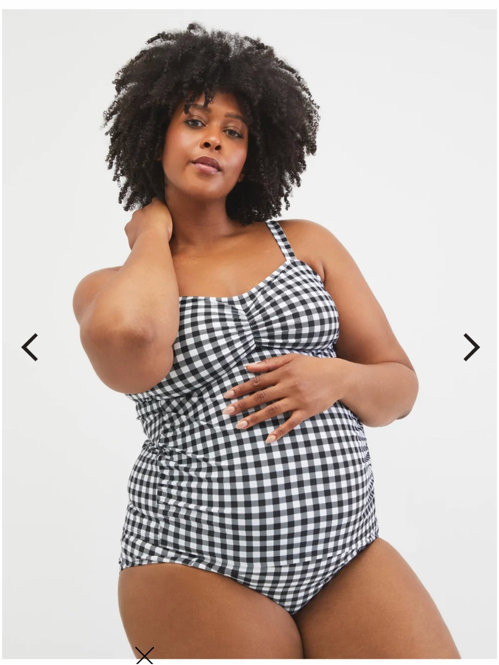 Gingham maternity swim two piece
